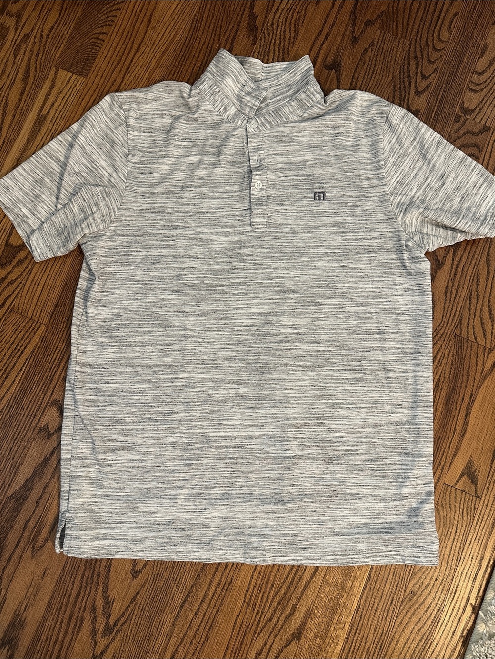 Travis Mathew Heathered Gray Short Sleeve Polo
